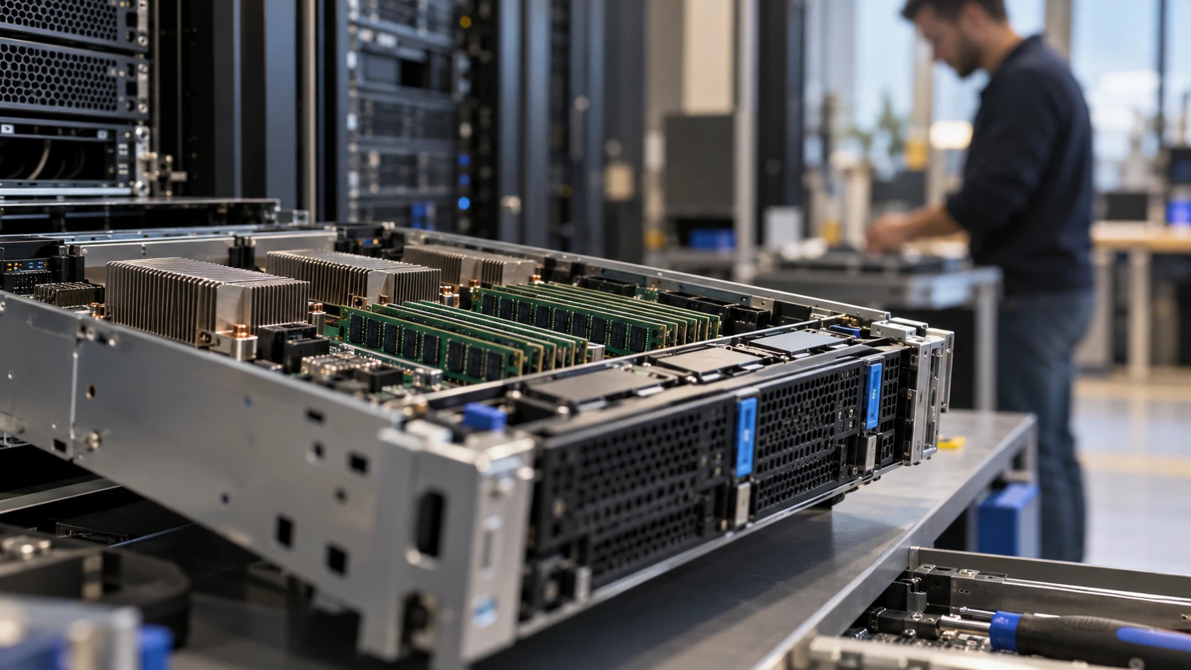 A specialised server module on a technical workbench